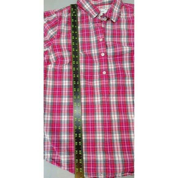 Vineyard Vines Plaid Popover Tunic Blouse Women's Size 6 Pink Plaid 1/2‎ Button - Picture 5 of 8